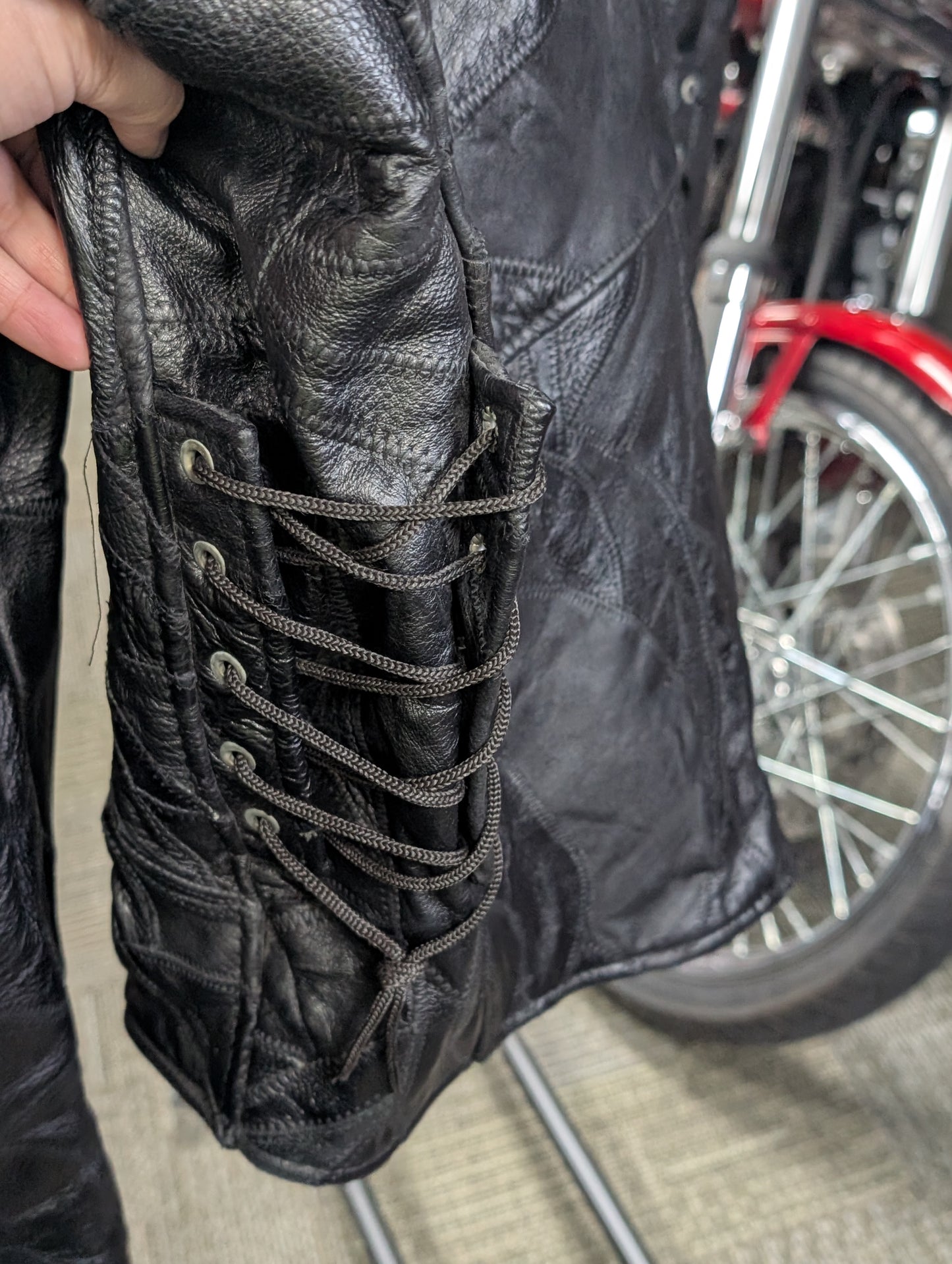 Italian Stone Buffalo Leather Vintage men's Large Motorcycle Jacket