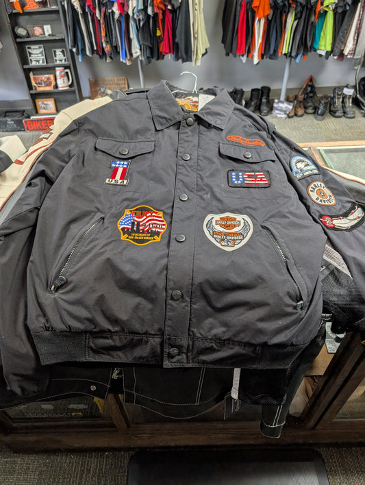 Patched Harley jacket