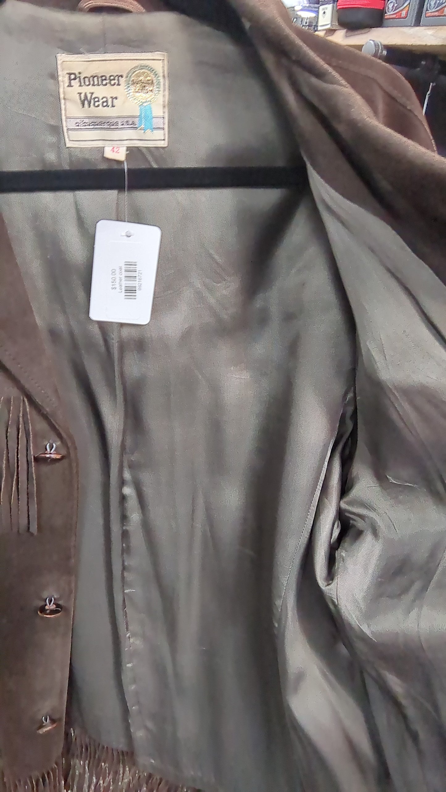 Vintage Pioneer Men's Leather Fringe Jacket