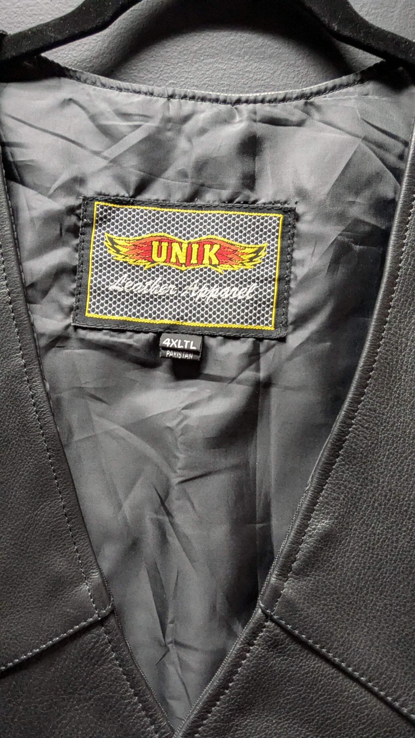 Unik Leather Apparel Men's Vest 4XLTL