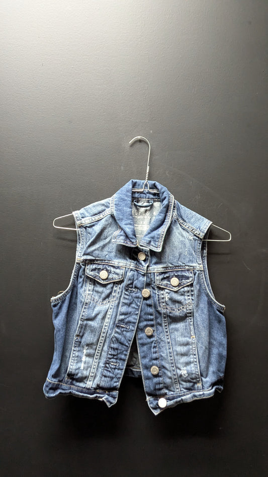 Kids “Aristotle” Distressed Jean Vest — Size Small