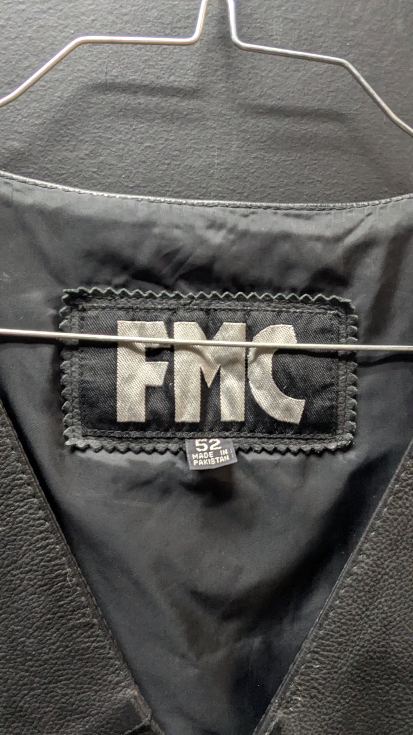 FMC Black Leather Men's Vest-2XL