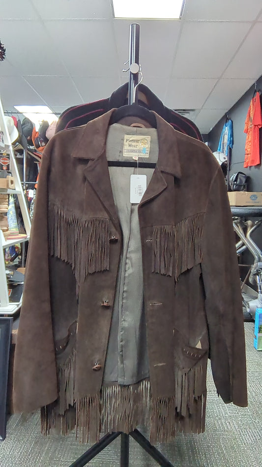 Vintage Pioneer Men's Leather Fringe Jacket