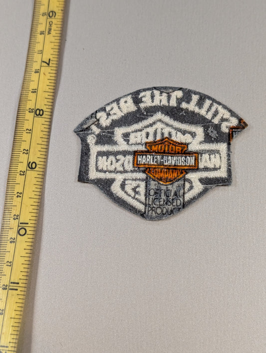 Vintage Harley-Davidson “Still the Best” Patch – Black & White Bar & Shield