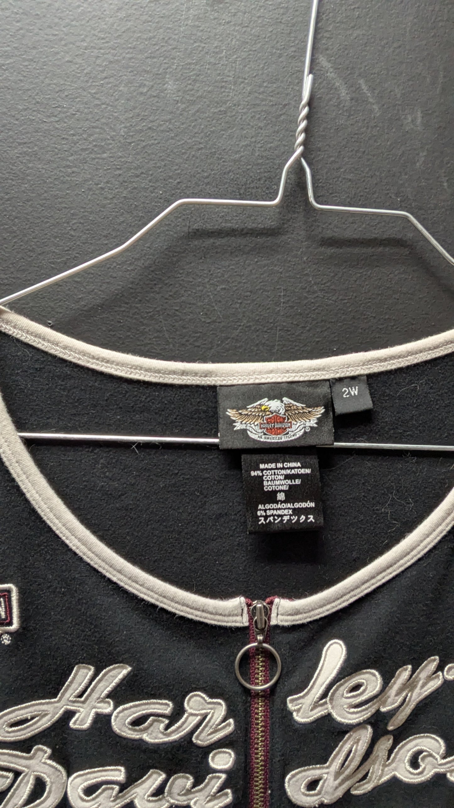 Front Zip Harley Shirt