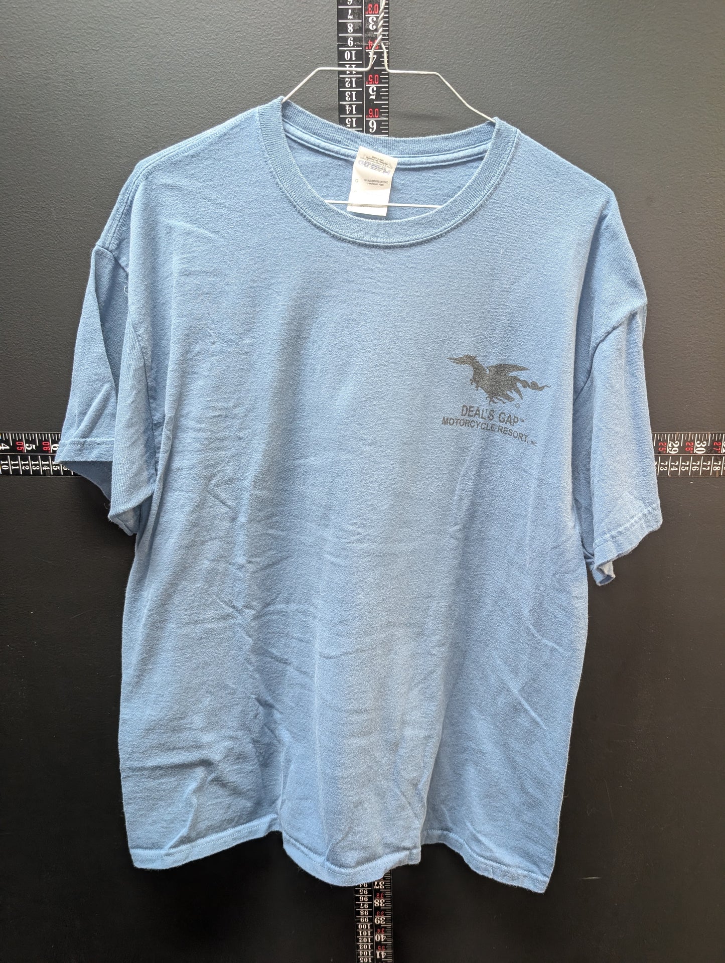 Deals Gap Tail of the Dragon T-Shirt Blue Motorcycle Graphic 318 Curves Adult Large