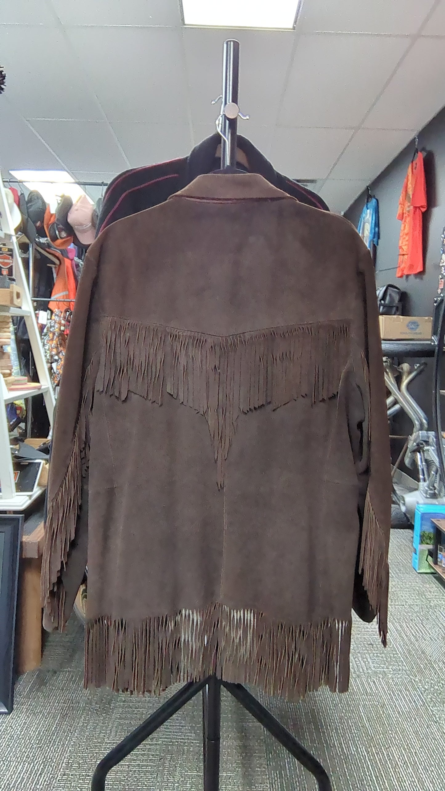 Vintage Pioneer Men's Leather Fringe Jacket