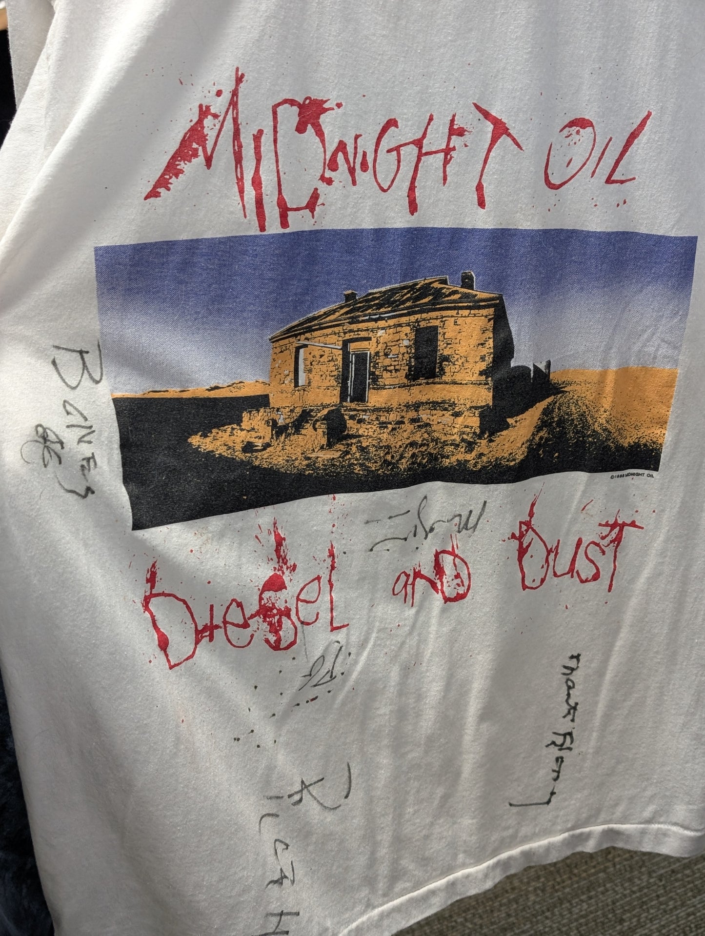 Autographed Midnight Oil Vintage Single Stitch T-shirt