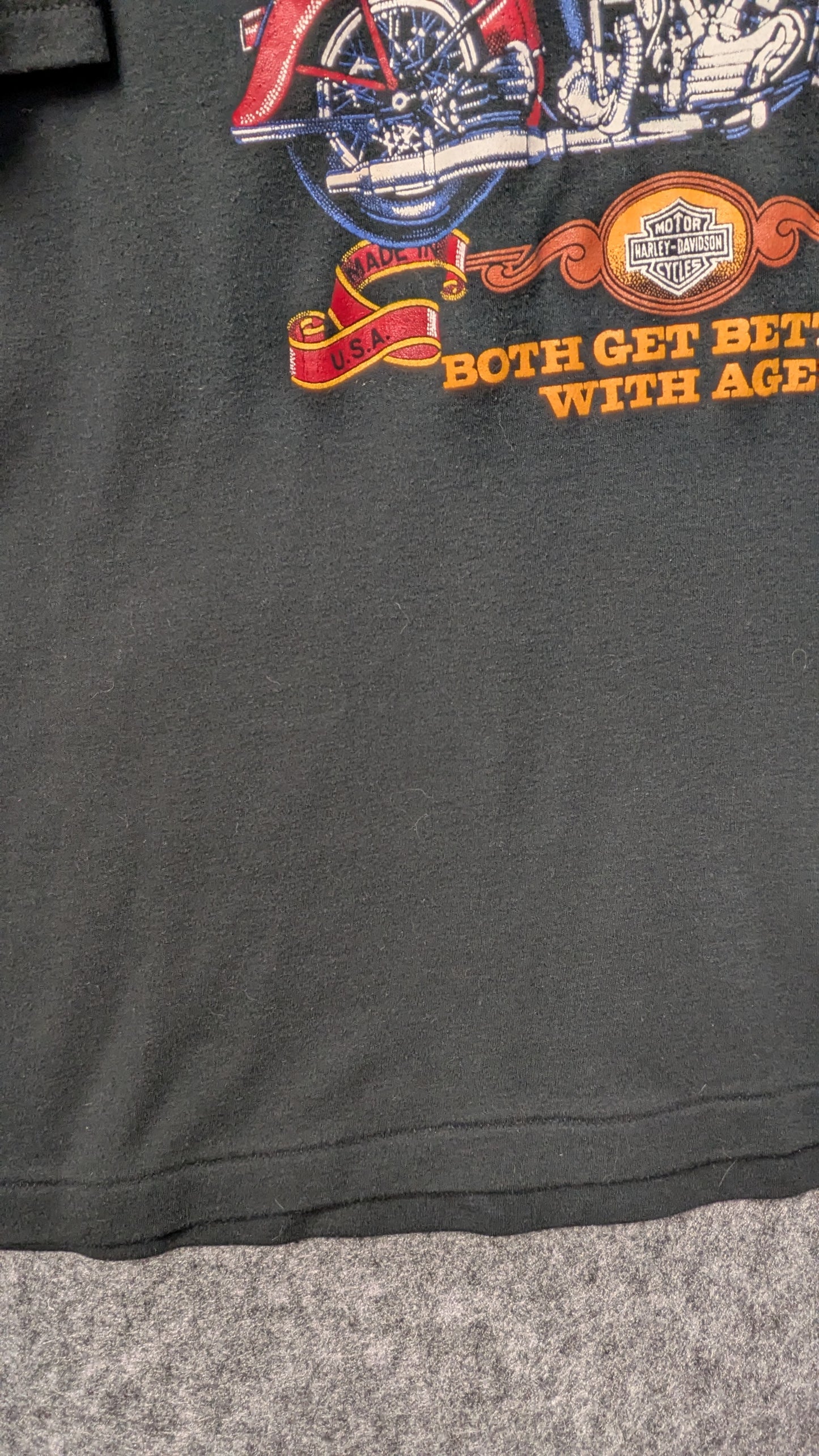 Harley-Davidson “Harleys & Whiskey” Vintage Graphic Tee – Black – Korea Dealer Back Hit