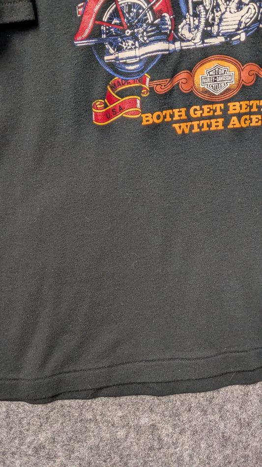 Harley-Davidson “Harleys & Whiskey” Vintage Graphic Tee – Black – Korea Dealer Back Hit