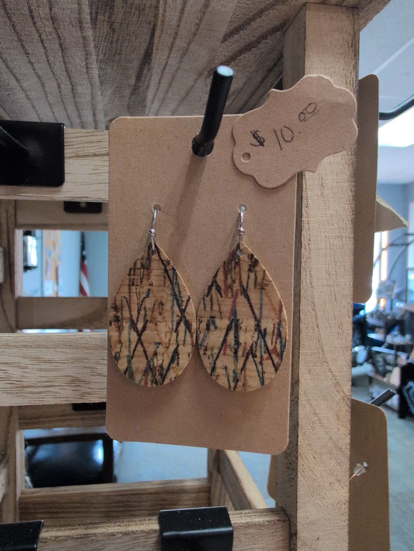 Cork Dangle Earrings - Locally handmade