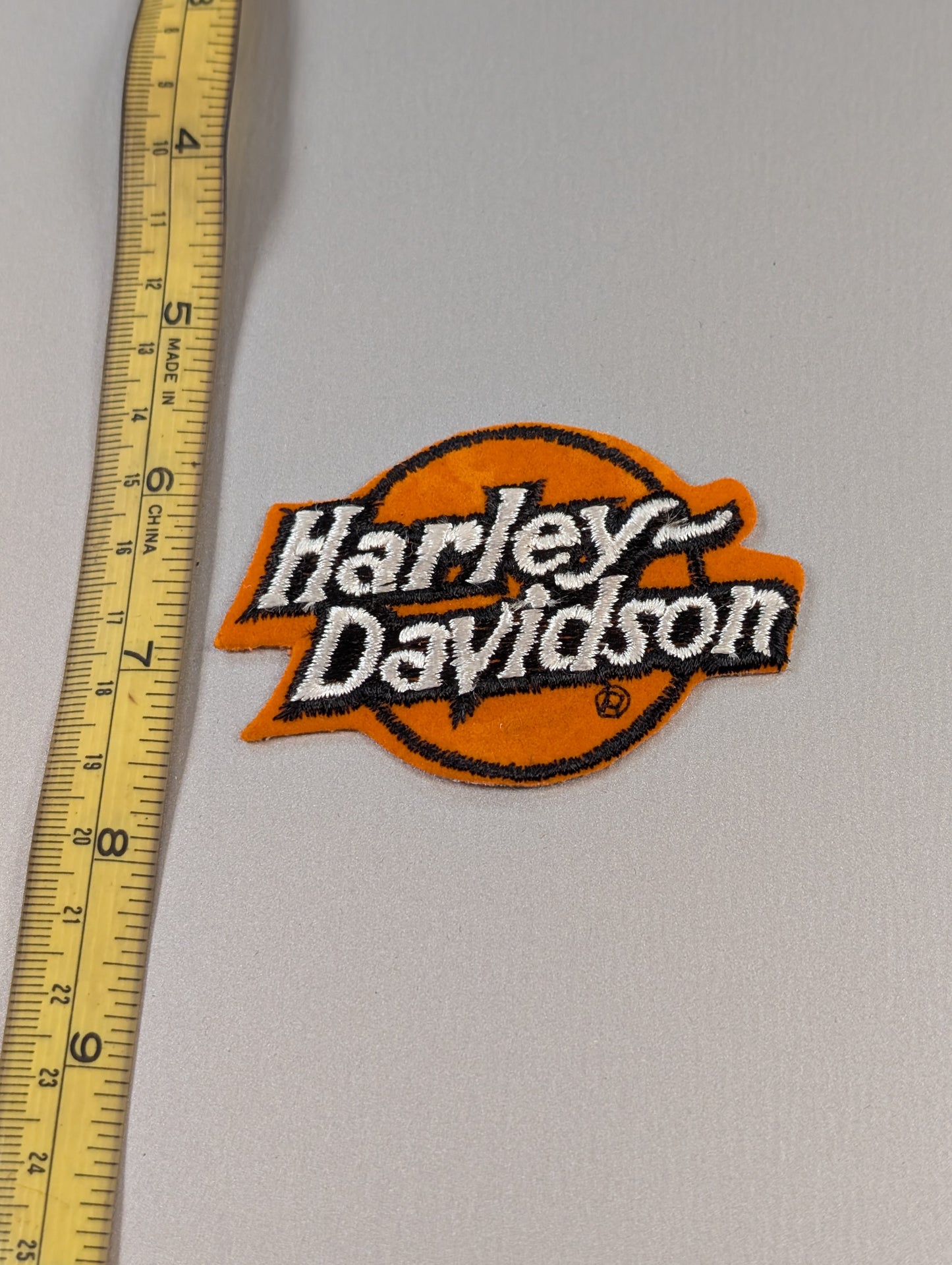 Vintage Harley-Davidson Script Logo Patch – Gauze Back