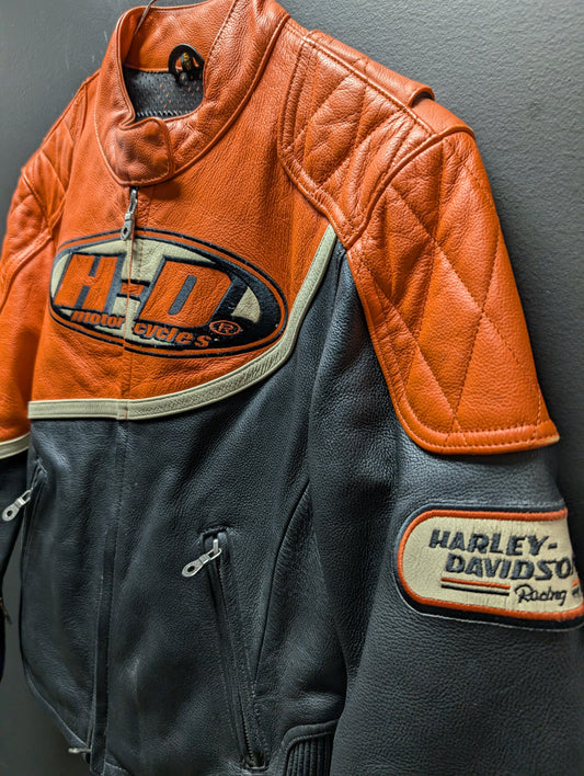 Women's Small Vintage Leather Harley Davidson Riding coat