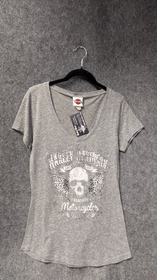 Harley-Davidson Women’s Skull & Wings Graphic Tee – Size S