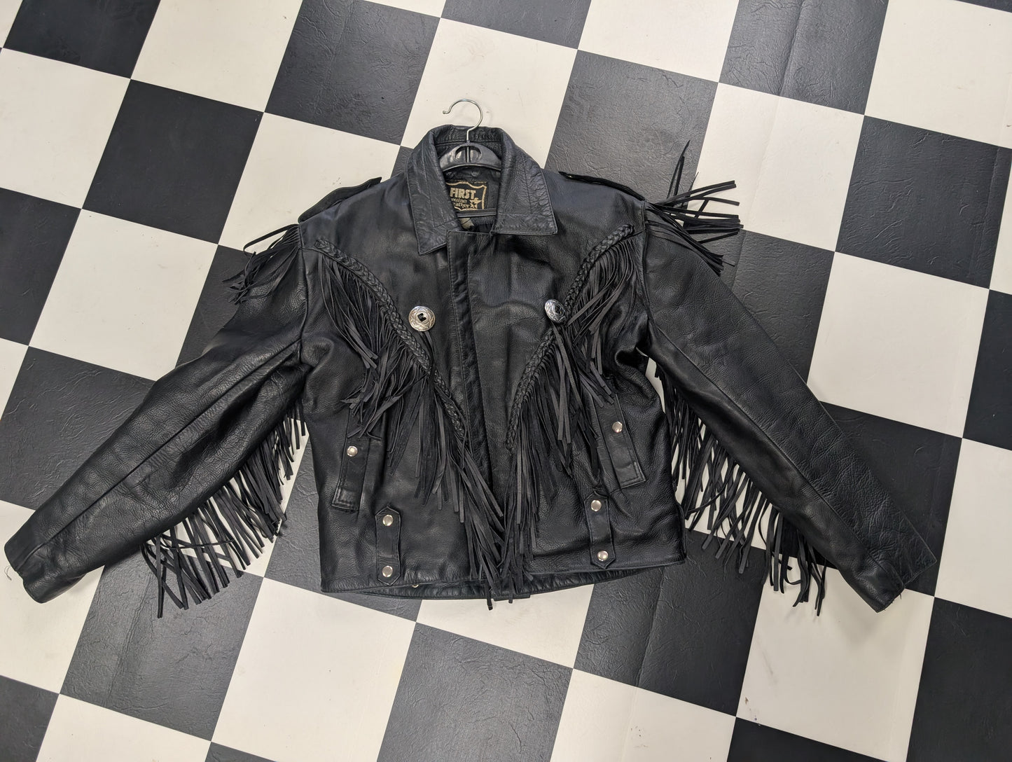 Fringe Vintage First Genuine Leather size Large