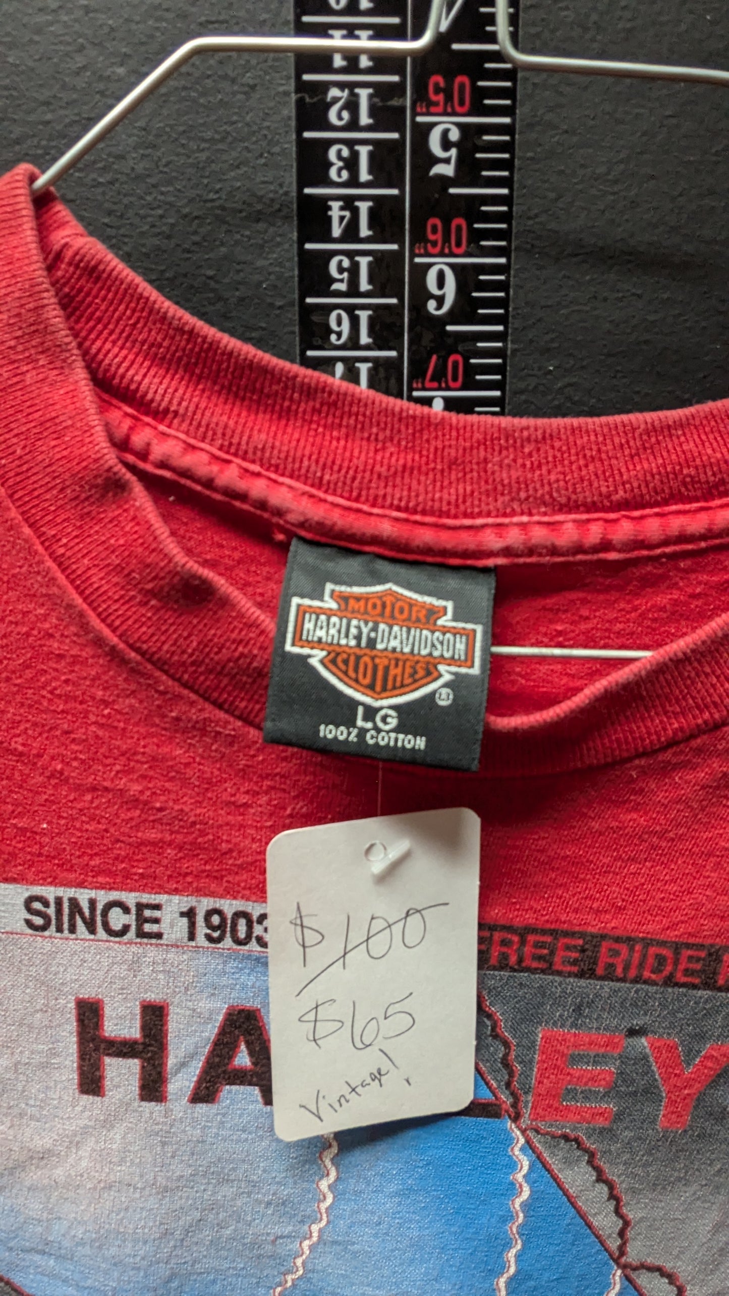 Vintage 1991 Harley-Davidson Buckminn’s Xenia Ohio T-Shirt – Red Graphic Tee Size Large