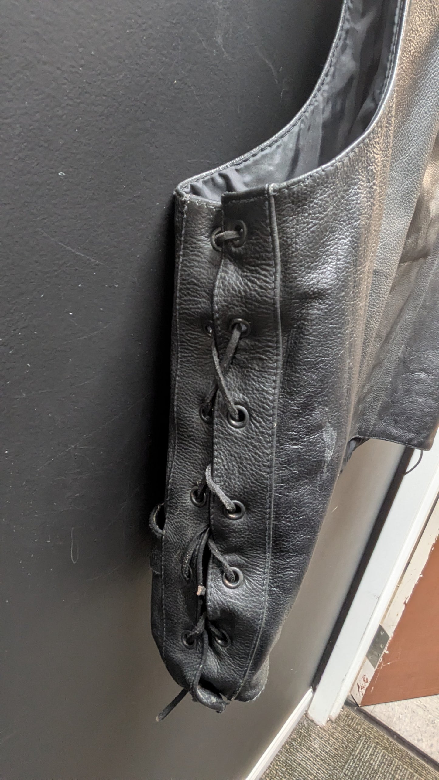 FMC Black Leather Men's Vest-2XL