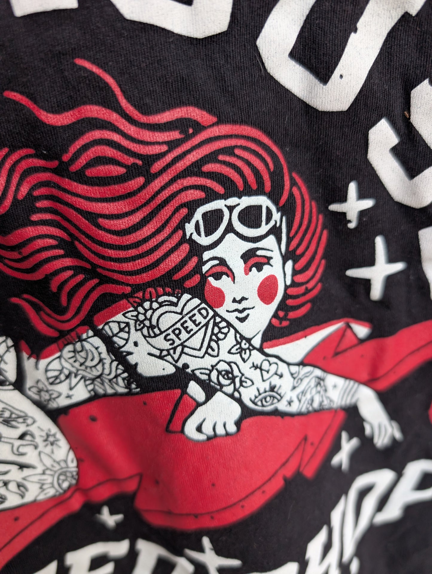 Fast House speed Shop t-shirt tattooed lady size men's medium