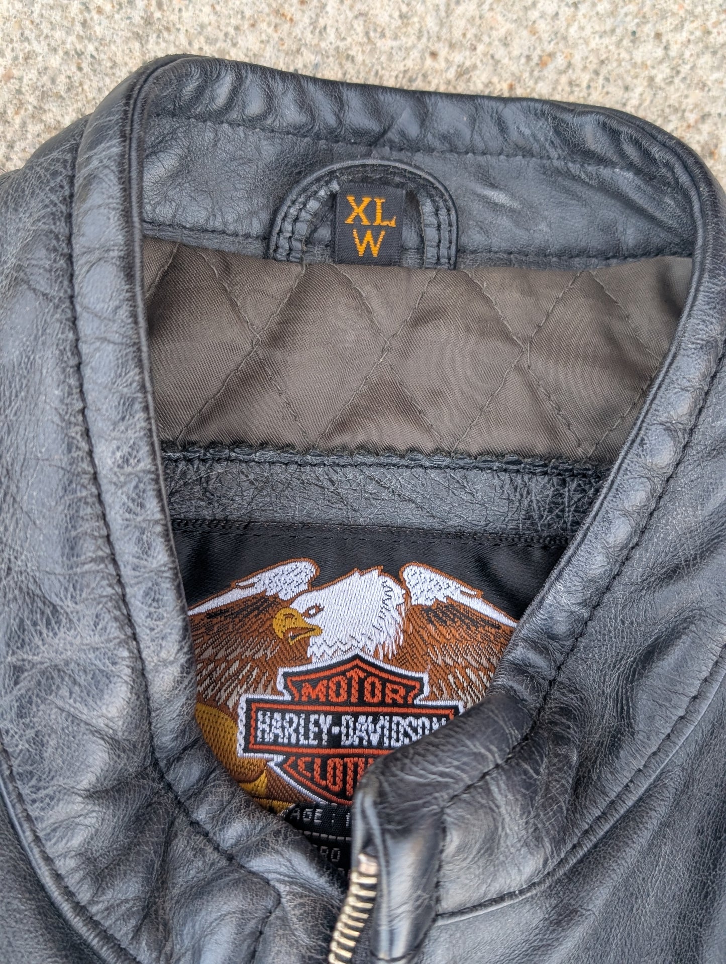 Harley-Davidson Women’s Distressed Leather Riding Jacket Lace Side – Size XL