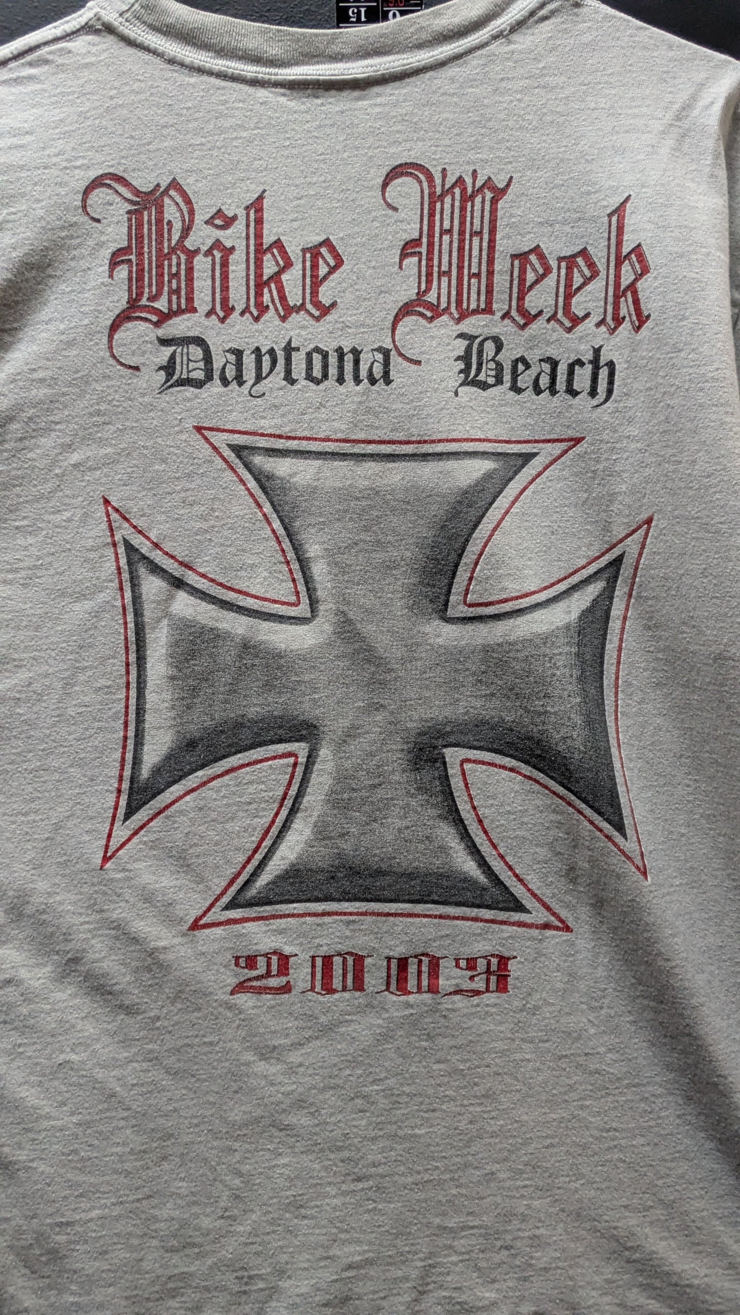 Vintage 2003 Daytona Beach Bike Week T-Shirt Motorcycle Biker Y2K Gray L