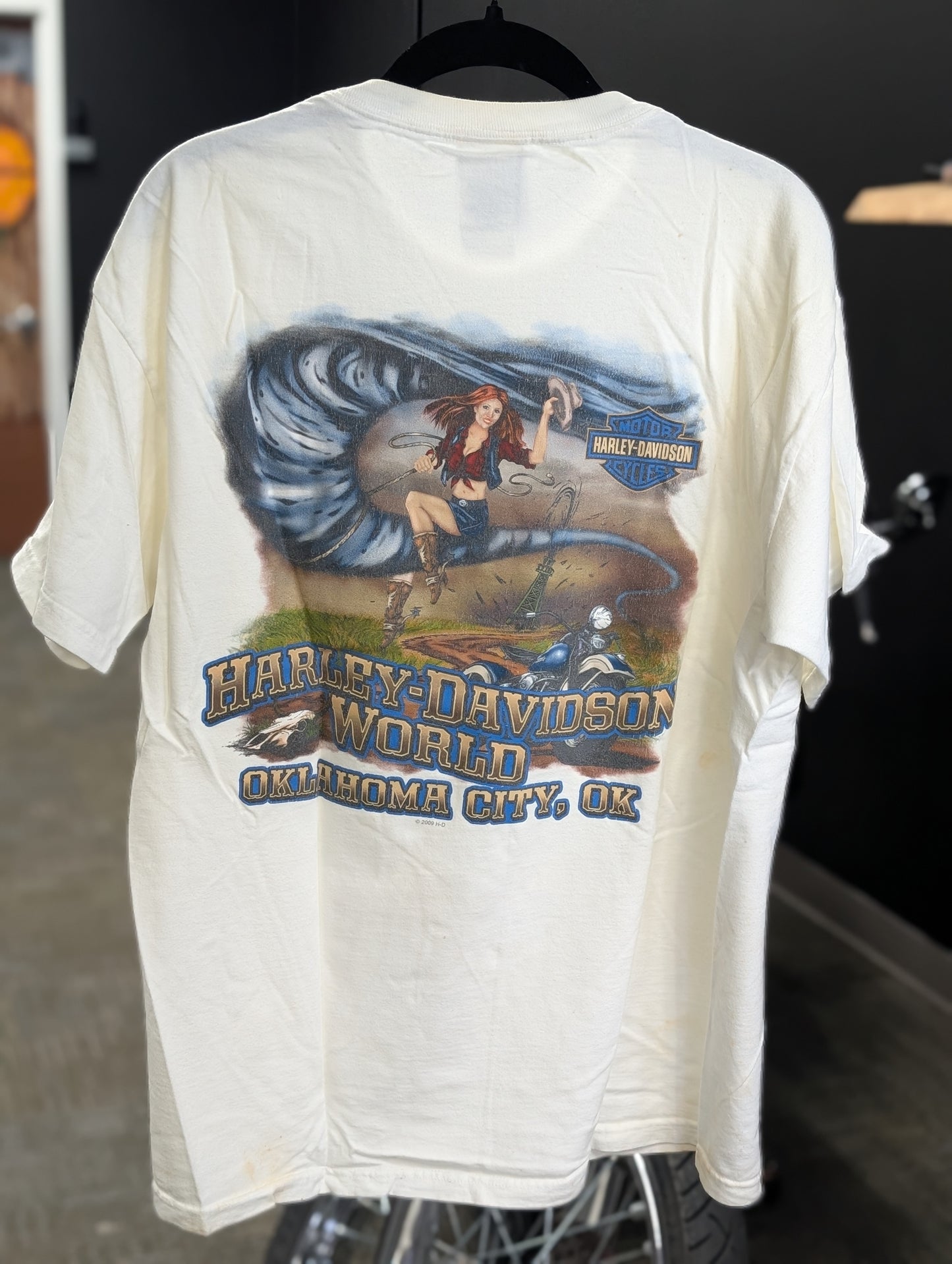 Life Begins Harley Davidson Men's Stratman Large Tshirt