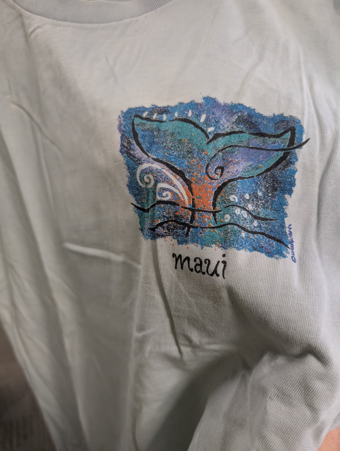 Vintage Maui Whale Watch Single Stitch - Large Crazy Shirt made in Hawaii