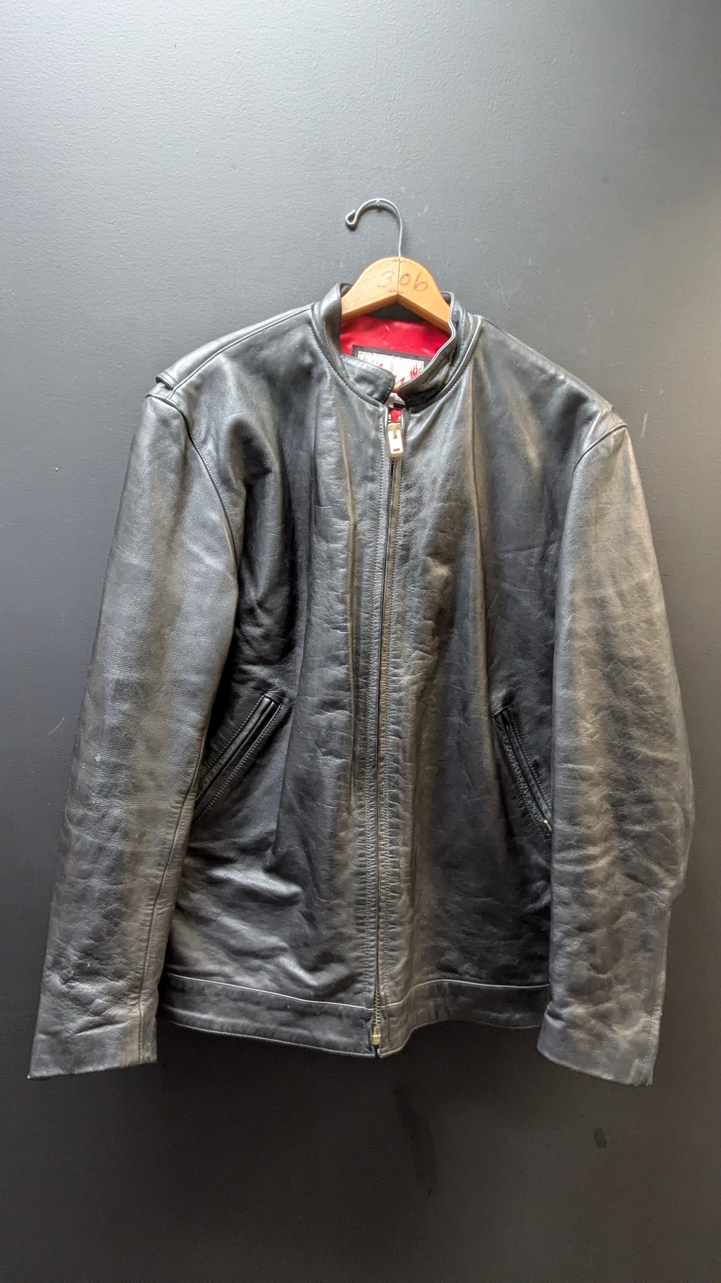 Lil Joe’s Legendary Leathers Cafe Racer Jacket – Black Leather XL