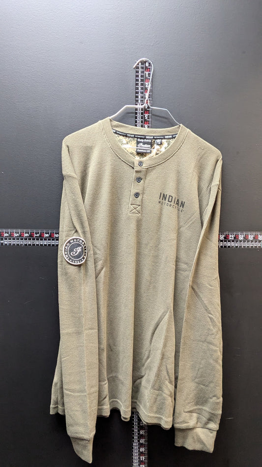 New! Indian Motorcycle Waffle Knit Thermal Long Sleeve Men's Shirt - size medium