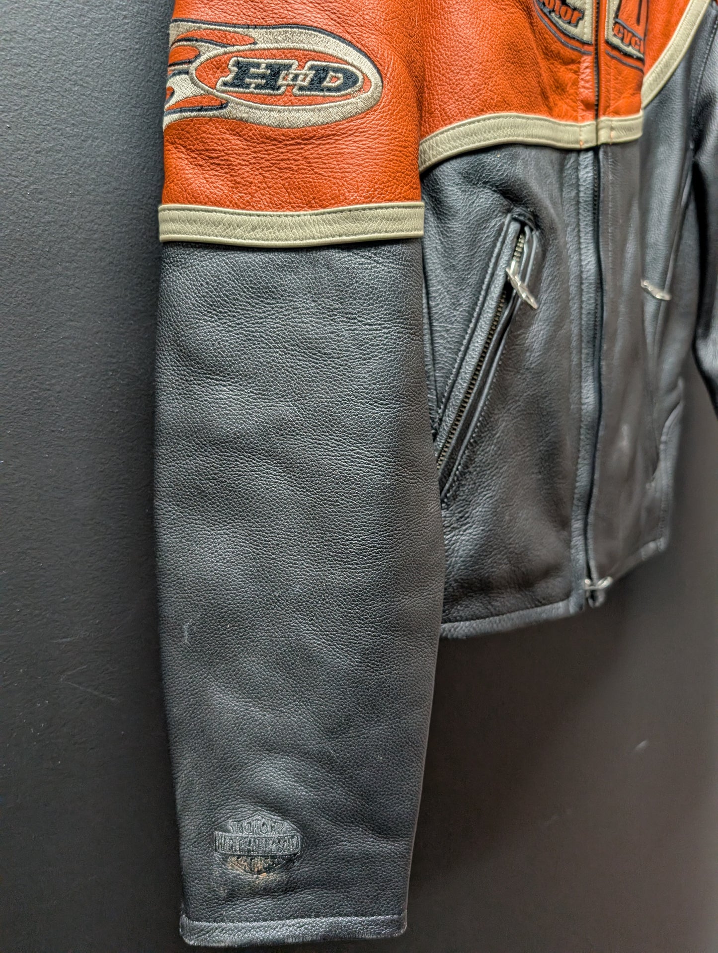 Women's Small Vintage Leather Harley Davidson Riding coat