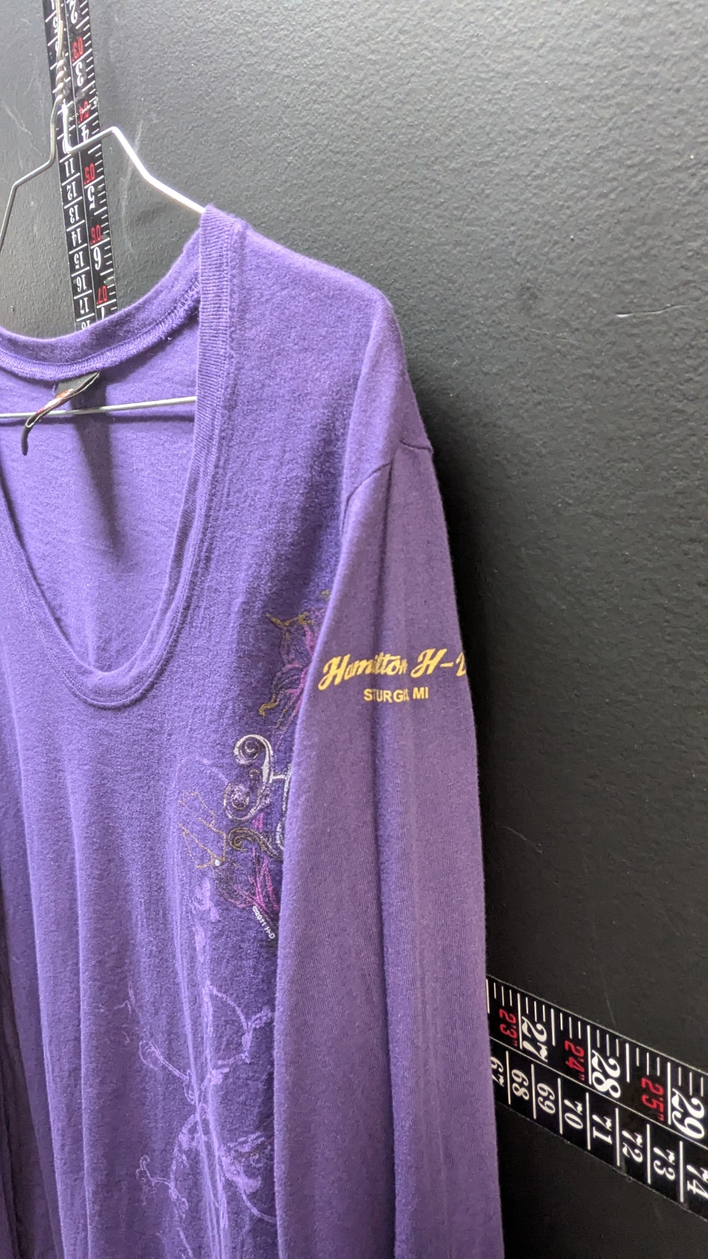 Harley Women's Purple Long Sleeve Tee -Large or XL