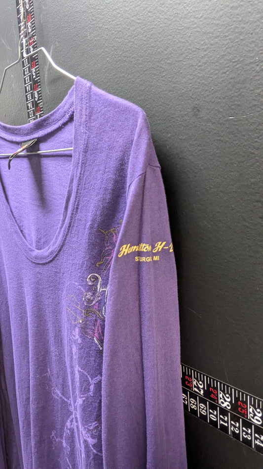 Harley Women's Purple Long Sleeve Tee -Large or XL