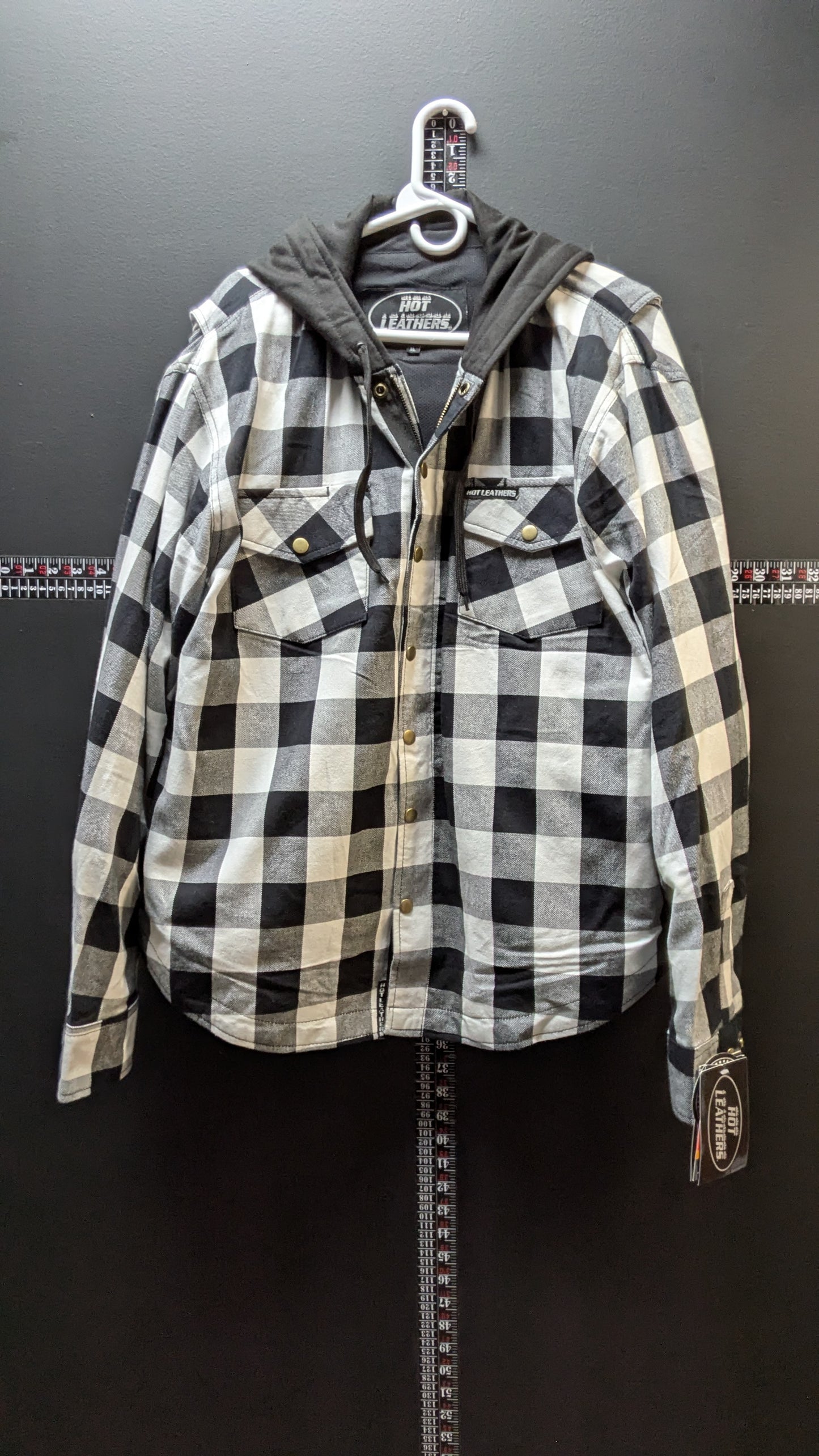 NEW! Flannel Armor Black Hood jacket  -XL