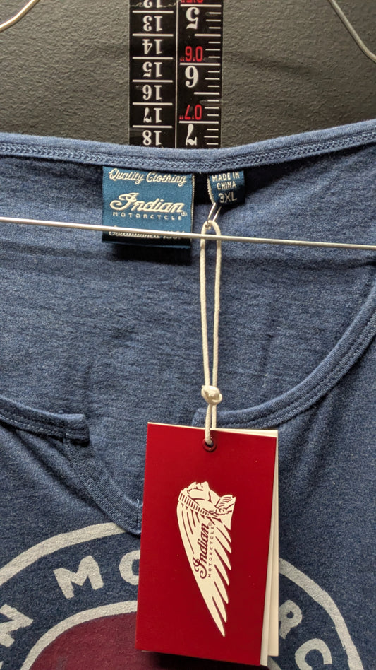 Indian Motorcycle Women’s Graphic Tee – Blue Logo Shirt NWT 3XL