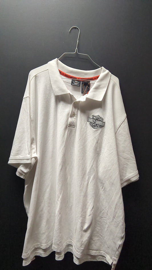Harley Davidson White Polo-5XL