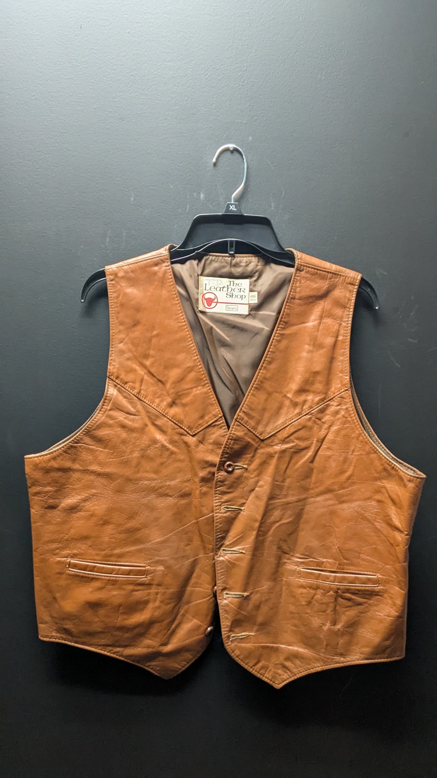 Sears Leather Shop Men's Vest-Large
