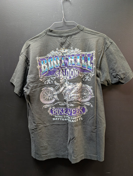 Vintage single stitch boothill saloon 1996 chrome lady size large