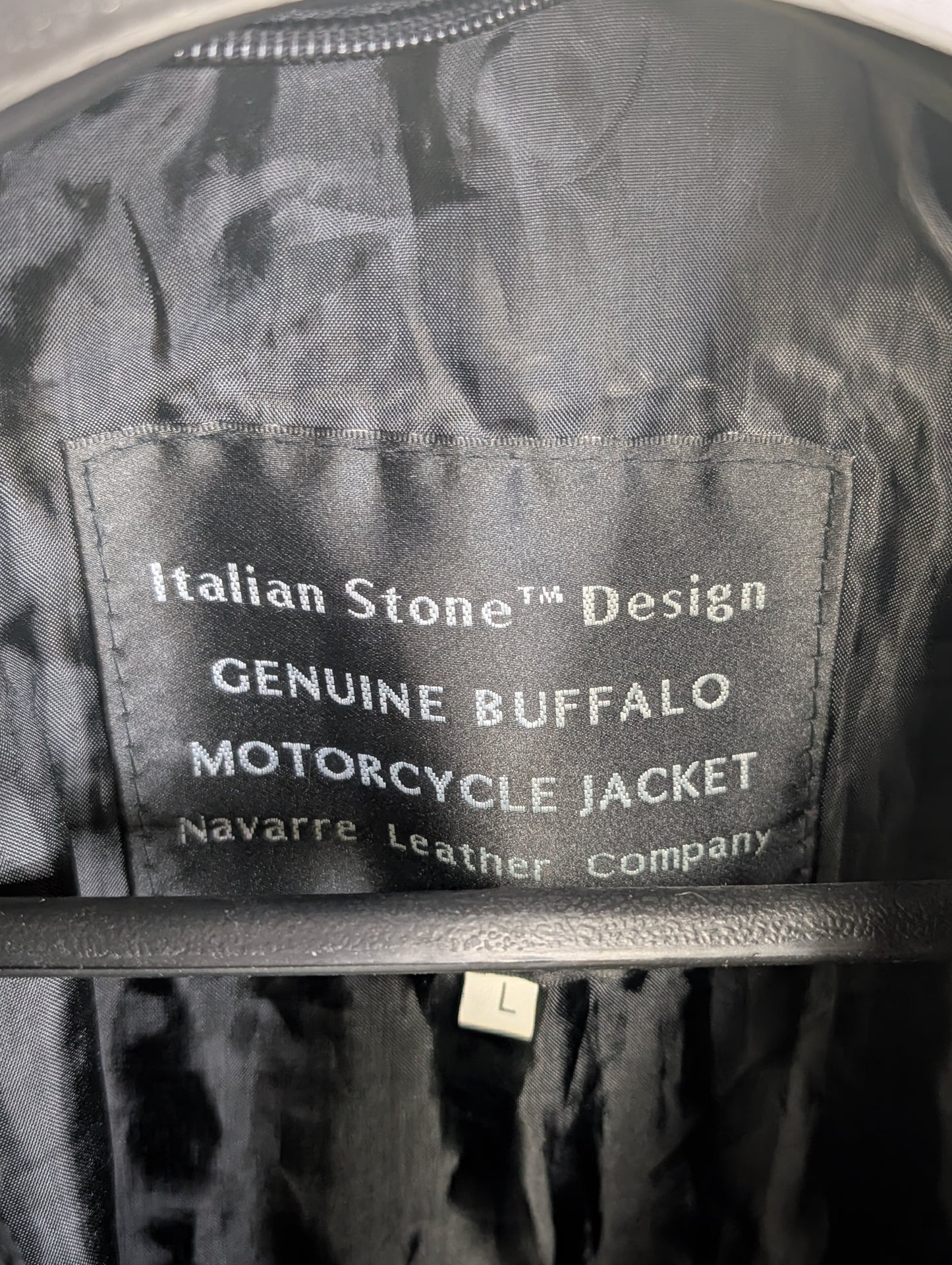 Italian Stone Buffalo Leather Vintage men's Large Motorcycle Jacket