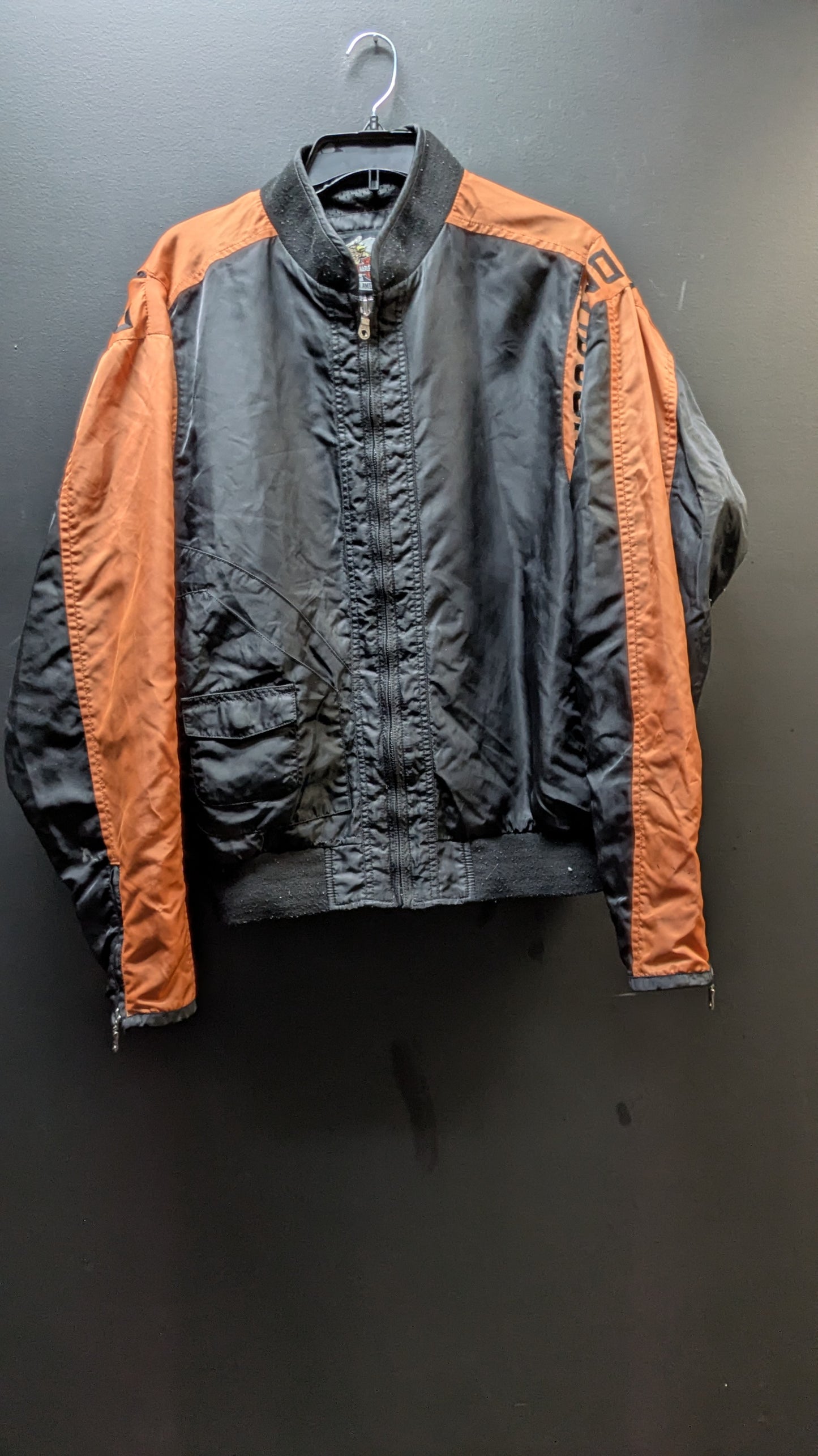 Harley-Davidson Nylon Riding Jacket Black & Orange – Size Large