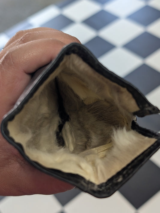 Leather gloves vintage with rabbit hair lining