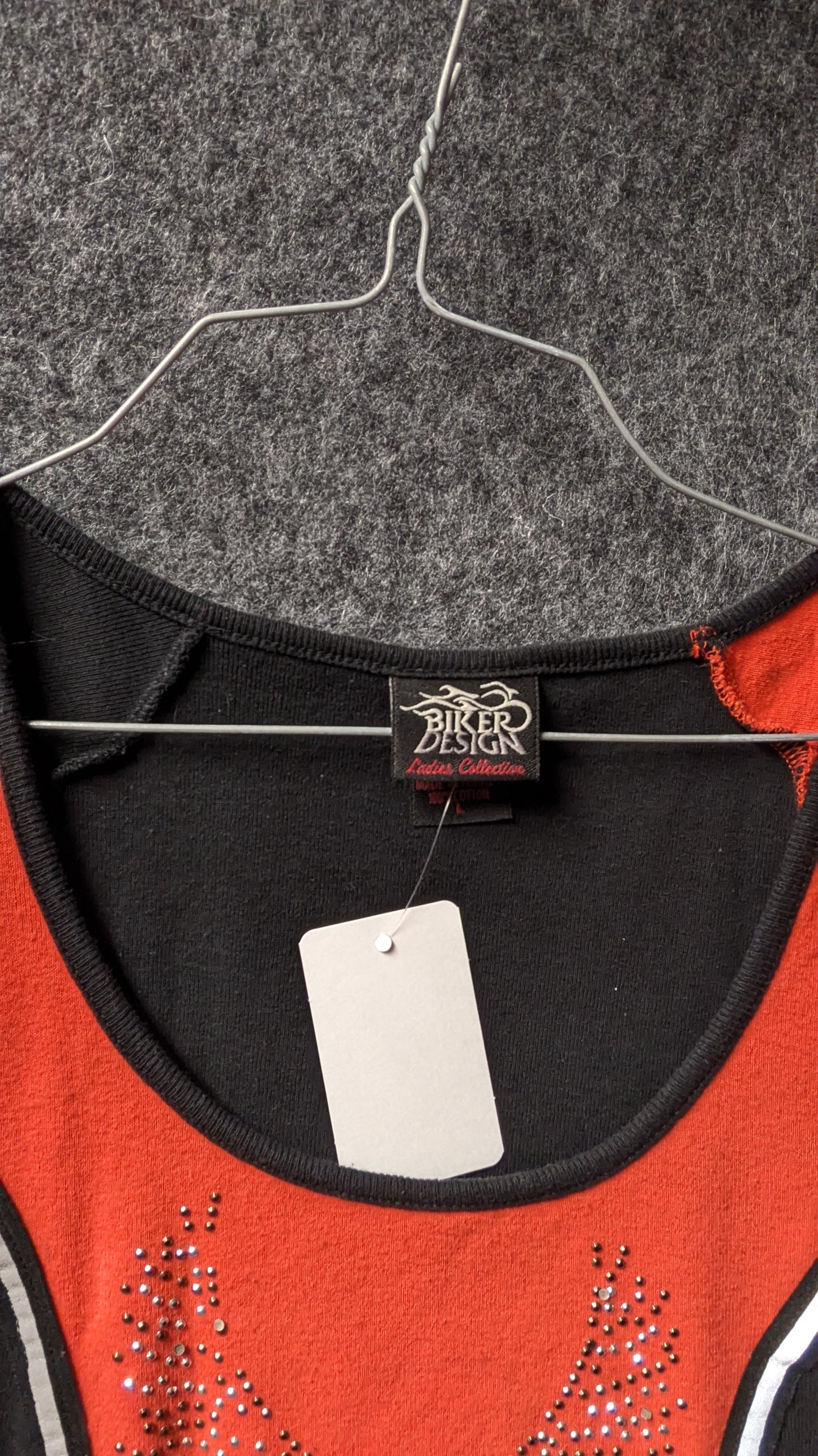 Biker Design Ladies Collection – Daytona Beach Bike Week 2007 Rhinestone Tee – Size L