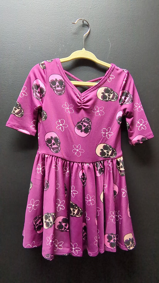 Girls Skeleton Flower Dress