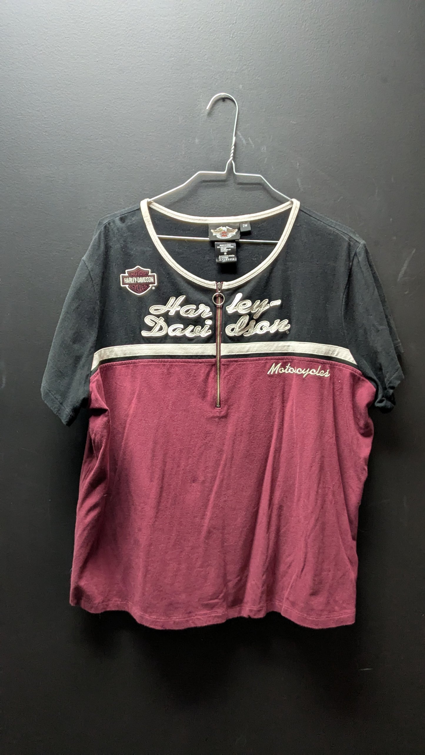 Front Zip Harley Shirt