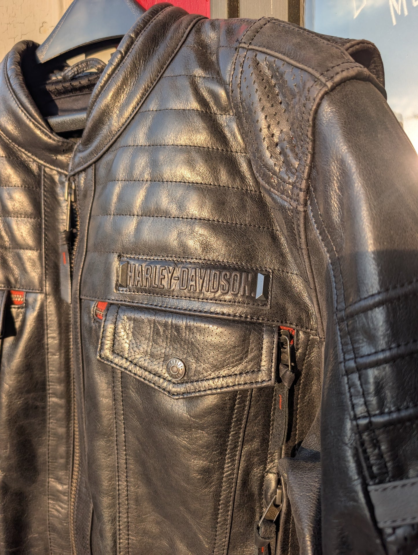 Harley-Davidson Quilted Leather Riding Jacket 2x