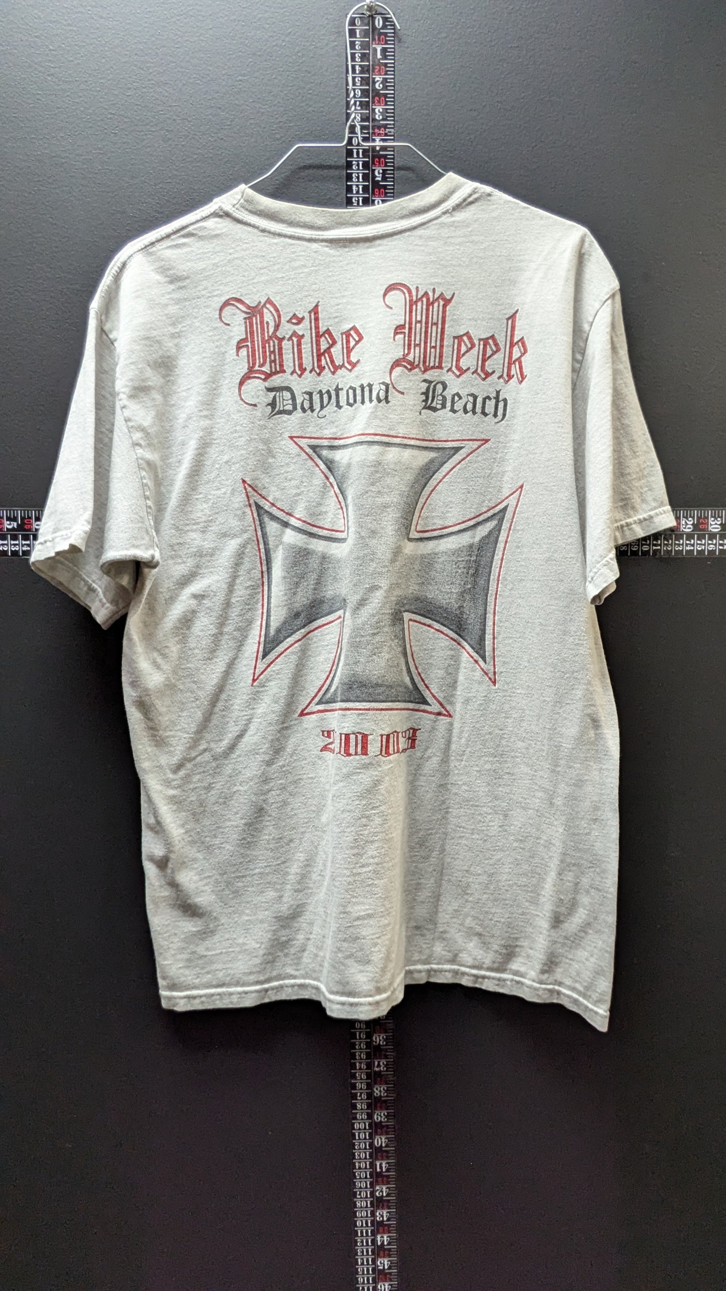 Vintage 2003 Daytona Beach Bike Week T-Shirt Motorcycle Biker Y2K Gray L