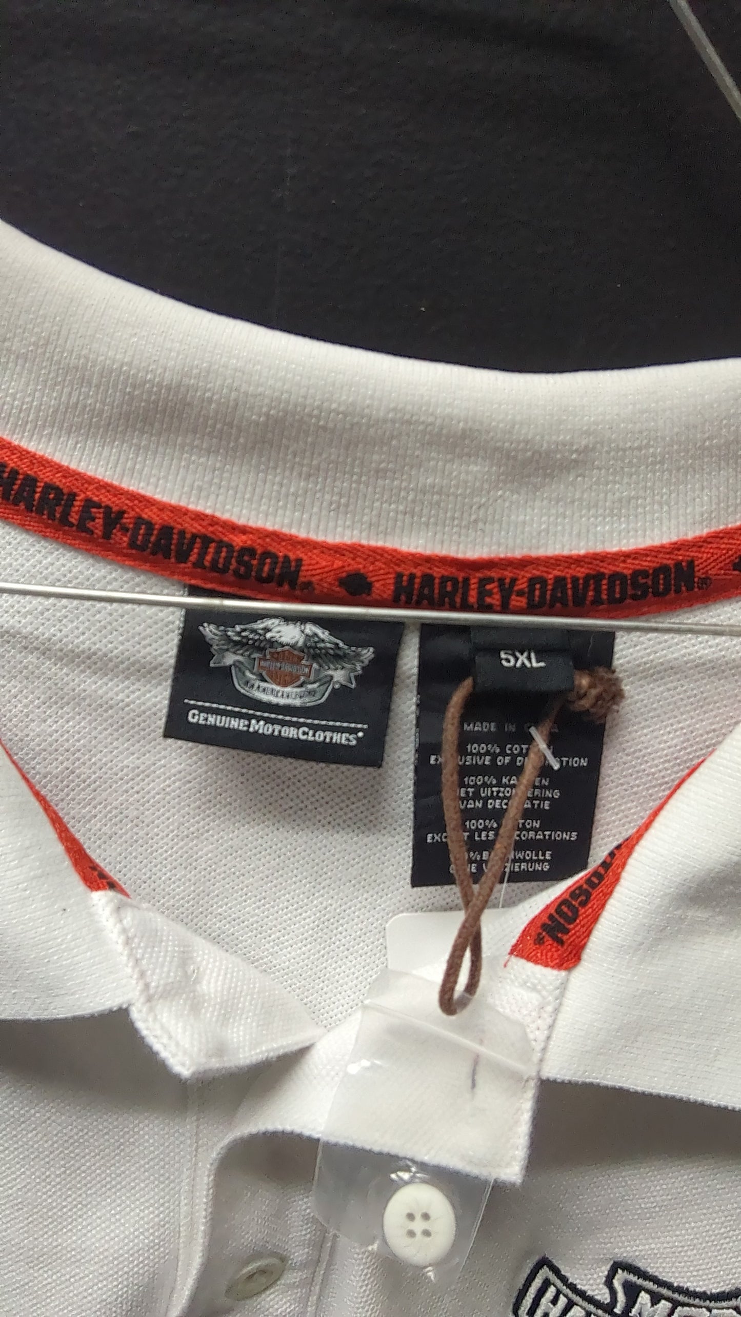 Harley Davidson White Polo-5XL