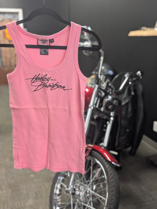 Harley Davidson Women's Pink Tag Tank Top size Large
