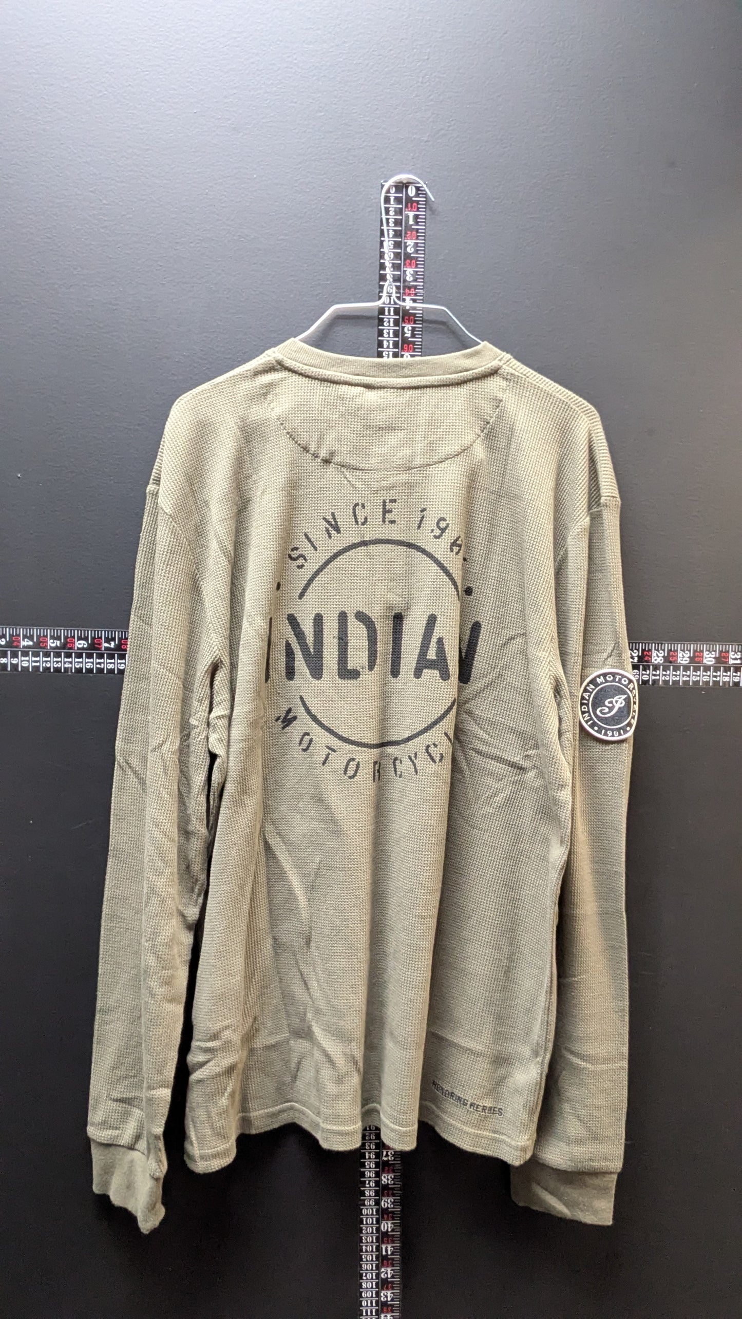 New! Indian Motorcycle Waffle Knit Thermal Long Sleeve Men's Shirt - size medium