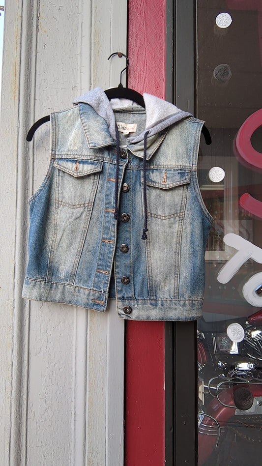 Kids Jeans Vest with Hood