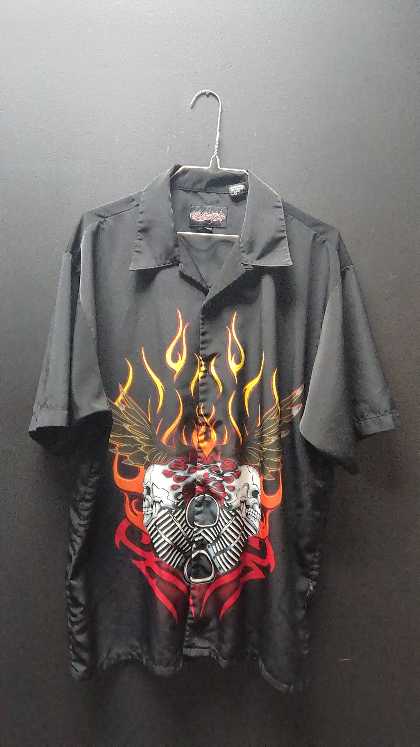 Motorcycle Flame Button up