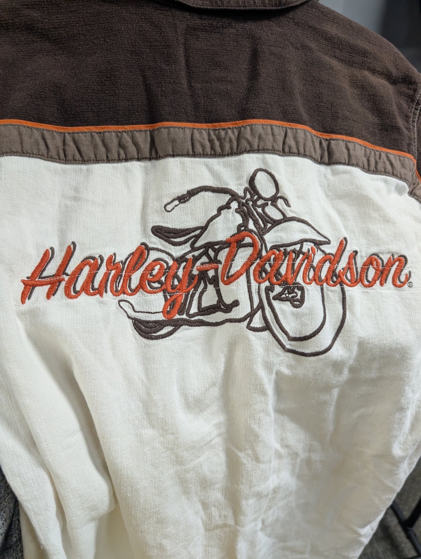 Harley Davidson Mens medium short sleeve Woven logo shirt 96440-12VM